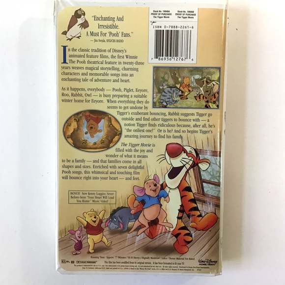 Disney The Tigger Movie VHS Video Tape G Movie With Storage Case Vintage - Picture 5 of 10